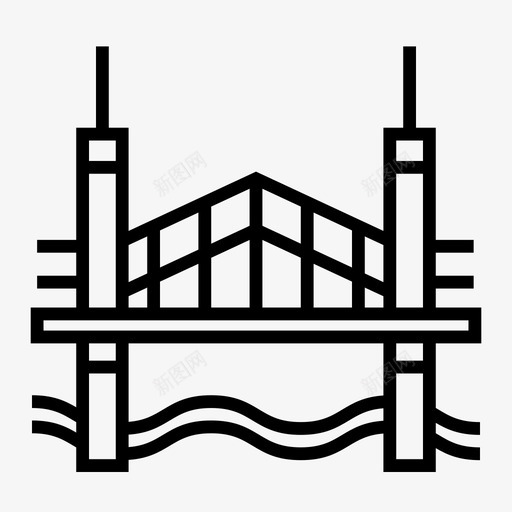 桥梁建筑结构图标svg_新图网 https://ixintu.com 土木工程 建筑 桥梁 结构