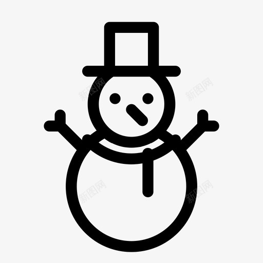 雪人圣诞节小丑图标svg_新图网 https://ixintu.com 冬天 圣诞节 小丑 线人 雪人