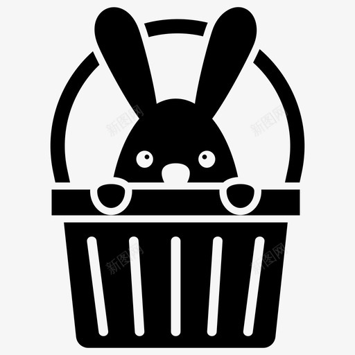 兔子礼物篮子兔子图标svg_新图网 https://ixintu.com 一套 兔子 动物 图标 复活节 宠物 礼物 篮子 雕刻