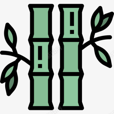 竹子中国58线状颜色图标图标