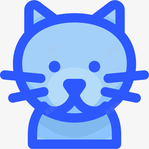 猫猫品种1蓝色图标svg_新图网 https://ixintu.com 品种 蓝色