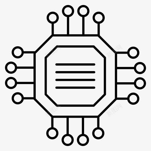 微芯片计算机芯片计算机处理器图标svg_新图网 https://ixintu.com cpu 图标 处理器 微处理器 硬件 线图 芯片 计算机