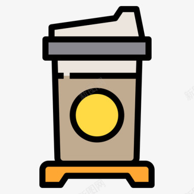 咖啡杯咖啡店109线性颜色图标图标