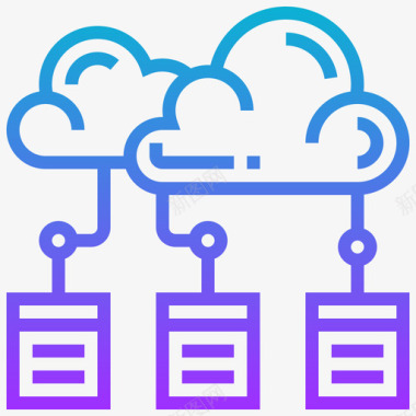 云计算人工智能58梯度图标图标
