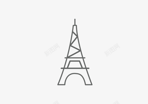 巴黎铁塔svg_新图网 https://ixintu.com 巴黎铁塔 线性 单色