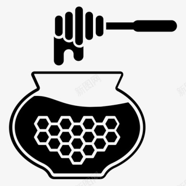 蜂蜜罐健康食品蜂蜜蜡图标图标