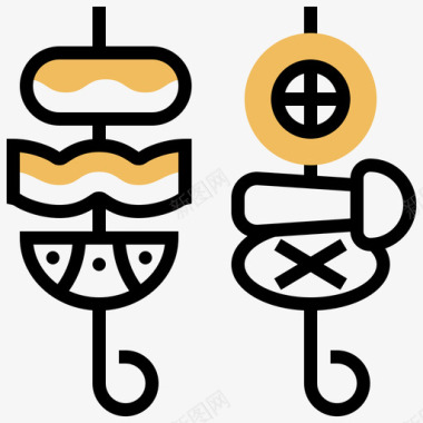 烤肉串烧烤派对4黄影图标图标