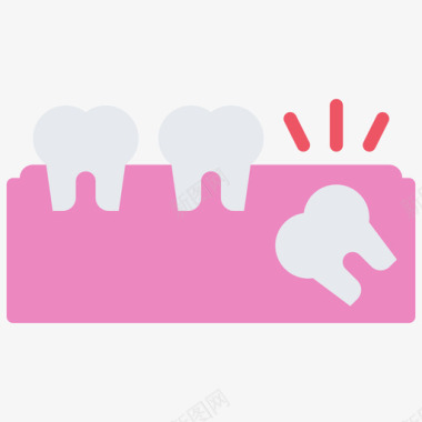 牙痛牙医55扁平图标图标
