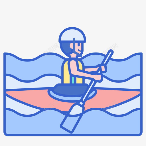皮划艇水上运动2线性颜色图标svg_新图网 https://ixintu.com 水上运动2 皮划艇 线性颜色