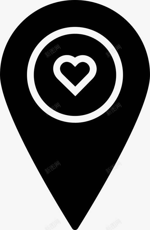 地点爱情爱情地点图标svg_新图网 https://ixintu.com 地图 地点 标记 爱情