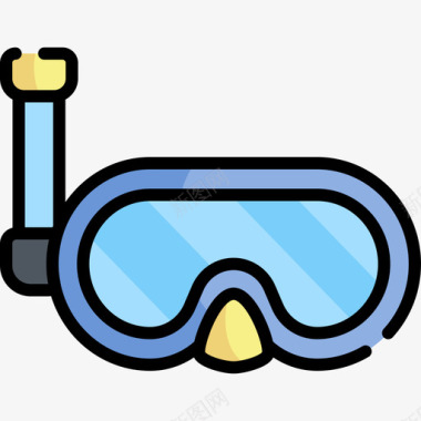潜水器水手18线性颜色图标图标