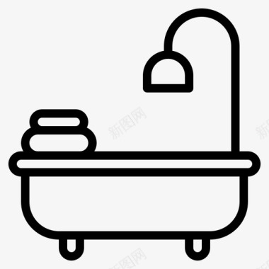 酒店浴室浴缸图标图标