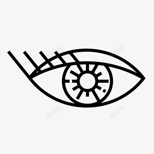 眼睛眼睑外观图标svg_新图网 https://ixintu.com 人体 图标 外观 眼睑 眼睛 线图 视图 视觉 解剖