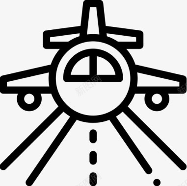飞机航空23直线图标图标