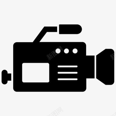 电影摄像机摄像机网络和通信立体标集图标图标