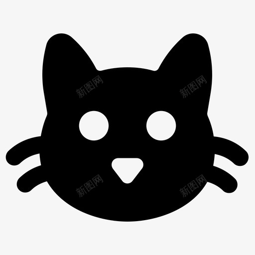 猫动物猫脸图标svg_新图网 https://ixintu.com 动物 可爱 小猫 猫脸