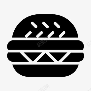 汉堡食物和餐厅垃圾食品图标图标
