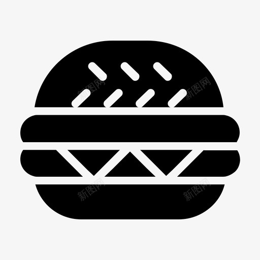 汉堡食物和餐厅垃圾食品图标svg_新图网 https://ixintu.com 垃圾食品 汉堡 沙拉 菜单 食物和餐厅 食物和餐厅固体