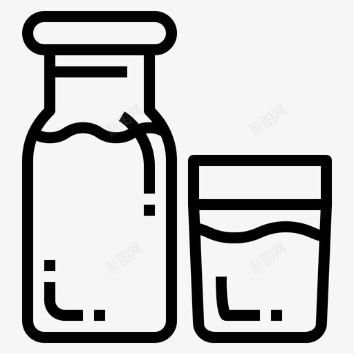 牛奶饮料健康图标svg_新图网 https://ixintu.com 健康 健身馆 奶瓶 牛奶 饮料