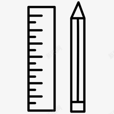 铅笔和尺子铅笔尺尺子和铅笔图标图标
