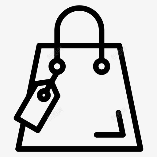 购物购物袋手袋图标svg_新图网 https://ixintu.com 手袋 标签 衣服购物加粗线集567 购物 购物袋