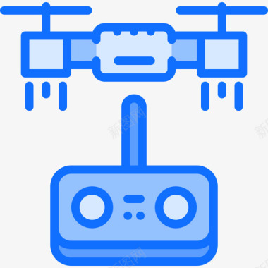 遥控器无人机22蓝色图标图标