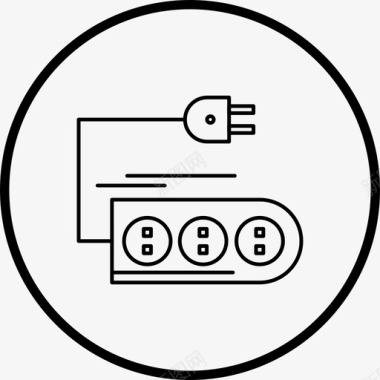 延长电缆电气插头图标图标