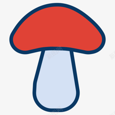 蘑菇水果和蔬菜36线形颜色图标图标