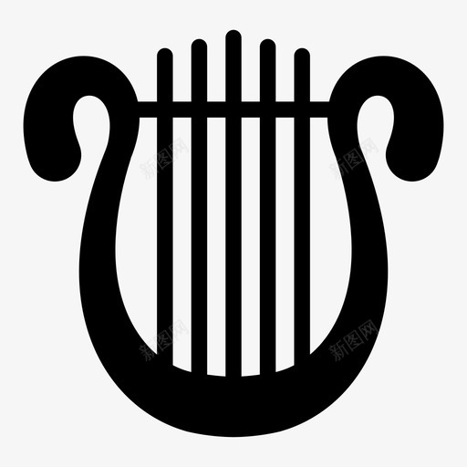 竖琴乐器音乐图标svg_新图网 https://ixintu.com 乐器 弦乐 竖琴 音乐