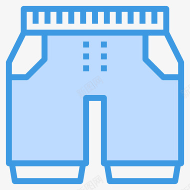 短裤衣服124蓝色图标图标