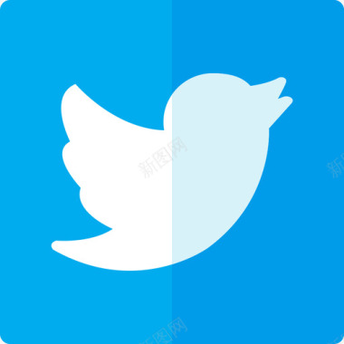 Twitter社交媒体徽标8扁平图标图标