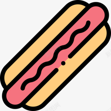热狗夏季食品和饮料2线性颜色图标图标
