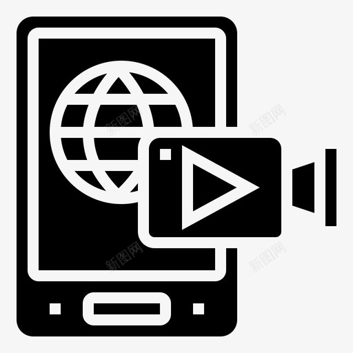 视频录制在线流媒体4字形图标svg_新图网 https://ixintu.com 在线流媒体4 字形 视频录制