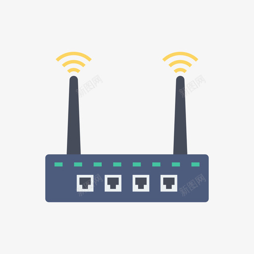 路由器家用设备和电器5扁平图标svg_新图网 https://ixintu.com 家用 扁平 电器 设备 路由器