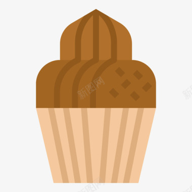 杯形蛋糕快餐95扁平图标图标