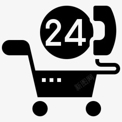6小时24小时购物零售6字形图标高清图片