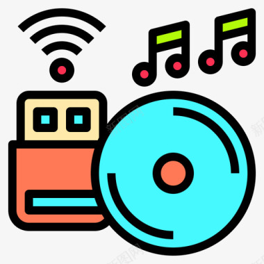 音乐播放器音乐和声音11线性颜色图标图标