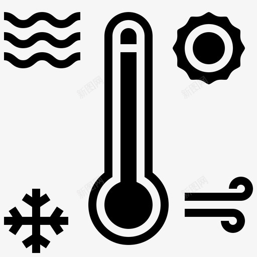 高温气候热量图标svg_新图网 https://ixintu.com 字形 气候 气候变化 温度计 热量 高温