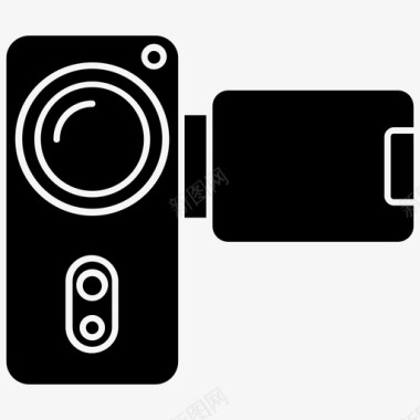 手持式摄像头摄像机摄影设备图标图标