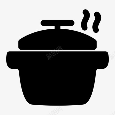 酱汁锅厨师烹饪图标图标