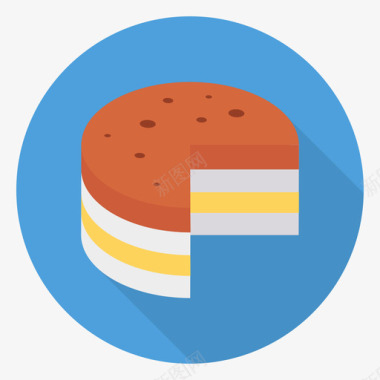 蛋糕食品和饮料30圆形图标图标