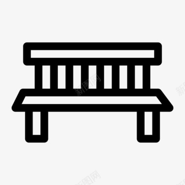长凳椅子座位图标图标