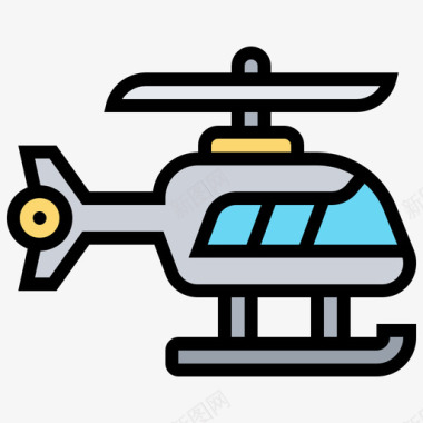 直升机救援9号线性颜色图标图标