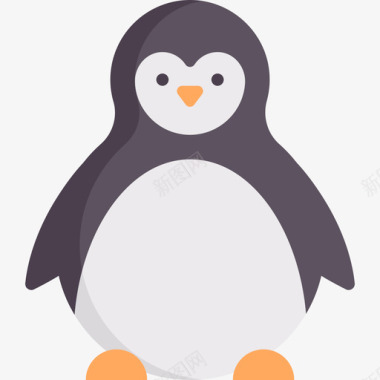 企鹅自然122平坦图标图标