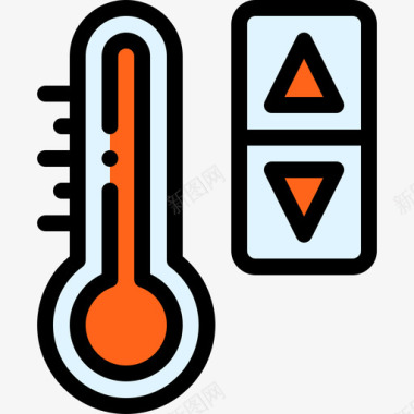温度智能家居8线性颜色图标图标