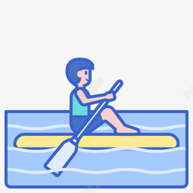 桨板水上运动2线颜色图标图标