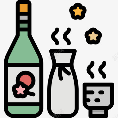 清酒日本53原色图标图标