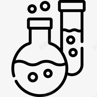 烧瓶生物学23线性图标图标