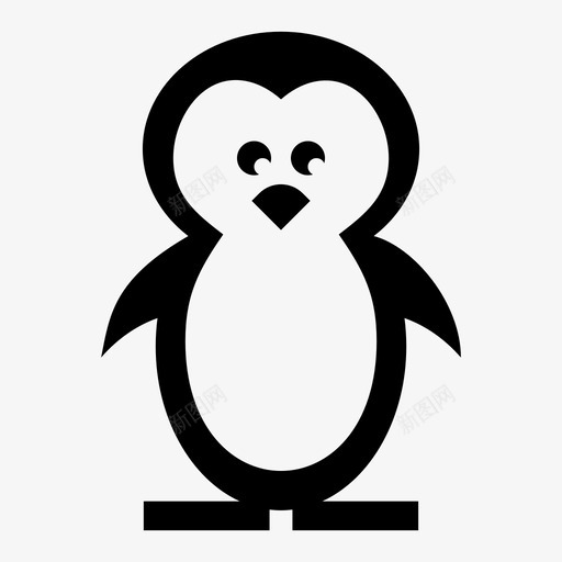企鹅动物鸟图标svg_新图网 https://ixintu.com 企鹅 动物 极地 雪地