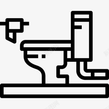 卫生间水管工7线性图标图标